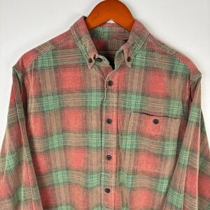 Y2K CLEAR WATER Outfitters Plaid Corduroy Long‎ Sleeve Button Down Shirt Men's M